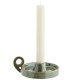 Stoneware green candle holder