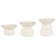 Set de 3 bougeoirs en grès blanc