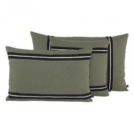 Housse de coussin carré Skagen kaki + intérieur