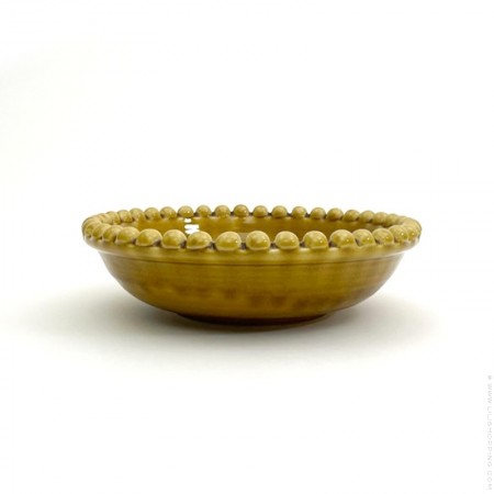 Coupe perlée moutarde 34 cm