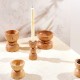 Celandine candle solid ash wood holder
