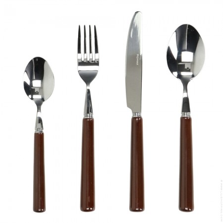 Set de 16 couverts Dali acier et porcelaine