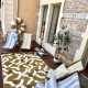 Chilienne Riviera rayé paille et blanc teck huilé