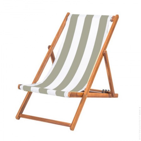 Chilienne Riviera rayé kaki et blanc teck huilé