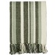 Checked and fringed black and beige throw
