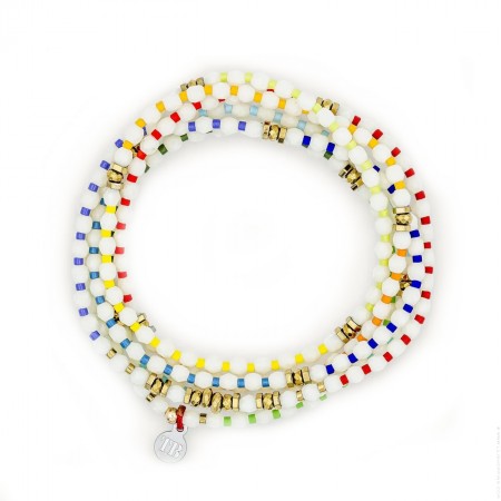 Bracelet 6 tours Blondie vanille