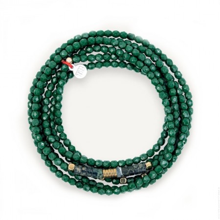 Bracelet 6 tours Iris vanille