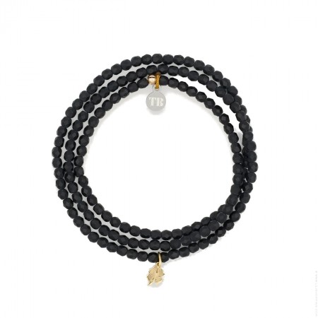 3 turn star gold denim bracelet