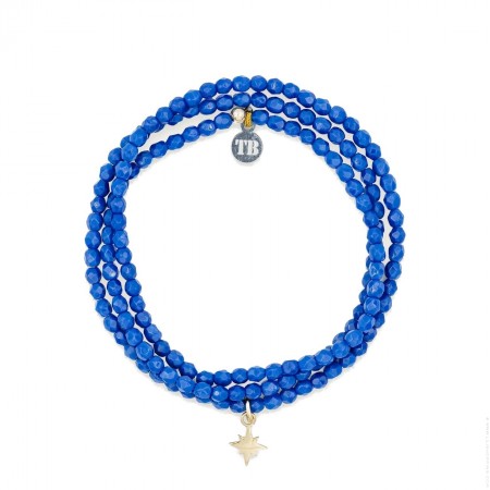 Bracelet 3 tours star gold denim