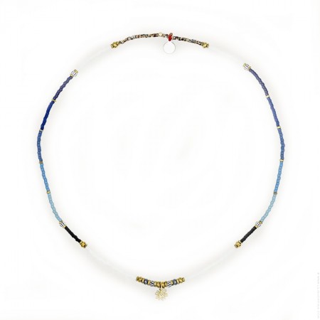 Collier Je t'aime beaucoup bleu