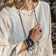 Kelly gold black mat necklace