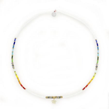 Collier Je t'aime beaucoup bleu