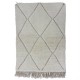 Tapis Beni Ouarain blanc à losanges blancs 162 x 113 cm