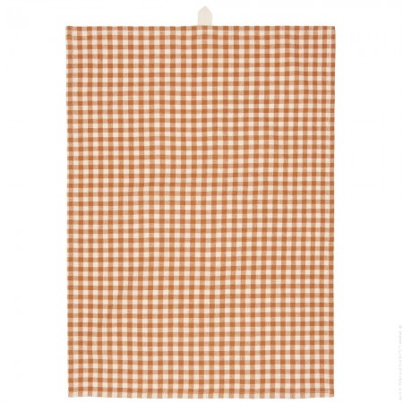 Torchon de vaisselle carreaux terracotta