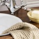 Terracotta checked kitchen towel