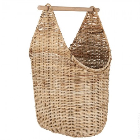 Panier support papier toilette en rotin