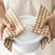 Terracotta checked kitchen towel