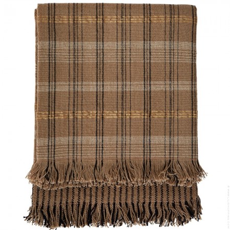 Taupe and ecru checked kitchen towel
