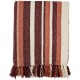 Checked and fringed black and beige throw