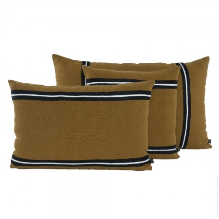 Housse de coussin carré Skagen kaki + intérieur