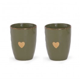 Set of 2 Morning Cuddles khaki cups