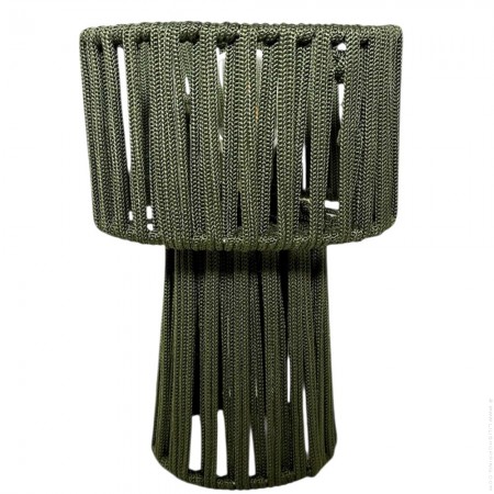 Lampe de table en corde kaki