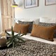 Coussin ligne H lin ficelle et bande noire 35 x 55 cm