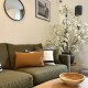 Natural linen 35 x 55 cm cushion with an black twill
