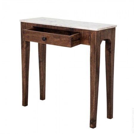 Console Hauge en manguier et marbre