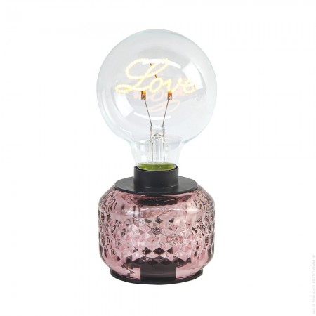 Lampe décorative LED Vaness rose LOVE
