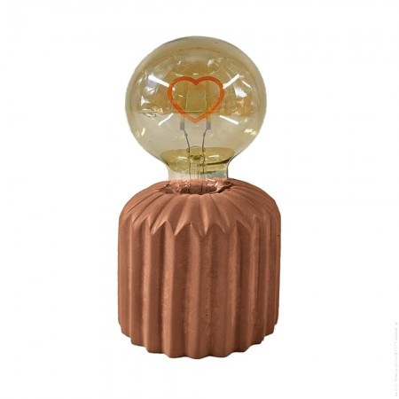 Lampe marron coeur LED