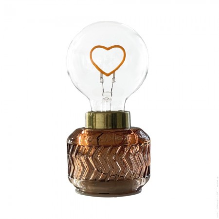 Lampe LED Vaness ambre coeur