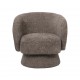 Fauteuil rondeur chenille tissé pivotant taupe 