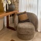 Fauteuil rondeur chenille tissé pivotant taupe 