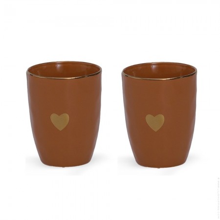 Set de 2 gobelets matins calins ocre Set de 2 gobelets matins calins ocre