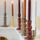 Bougeoir en verre burgundy