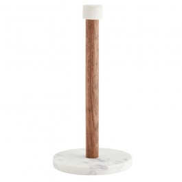 Paper towel holder acacia wood and white marble