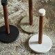 Paper towel holder acacia wood and taupe marble