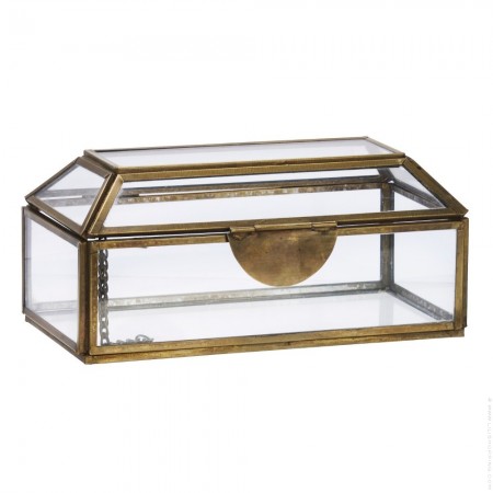 Boite à bijoux verre et métal doré