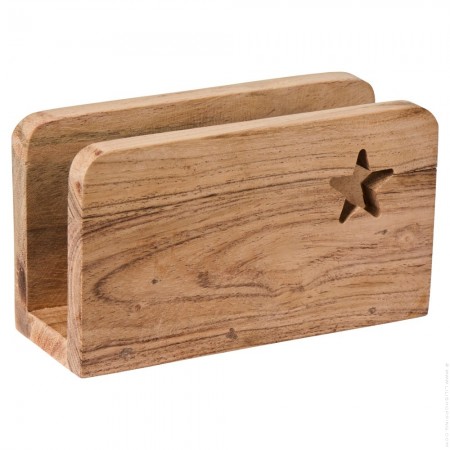 Napkins acacia wood with carved star holder