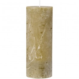 H18 cm olive green pillar candle