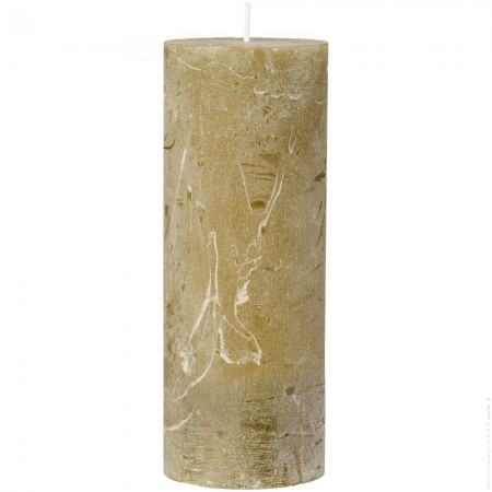 Bougie pillier 18 cm olive