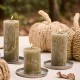 H14 cm olive green pillar candle