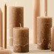 H18 cm olive green pillar candle