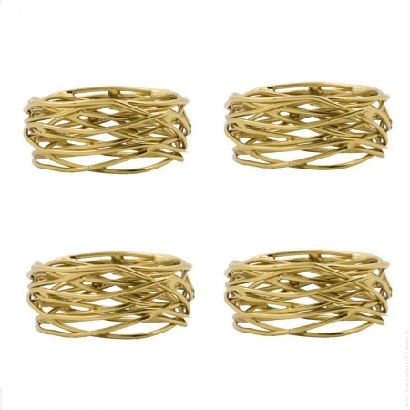 Set of 4 golden napkin rings