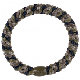 Elastique à cheveux et bracelet velours sauge et vert