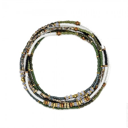 Bracelet 6 tours Iris vanille