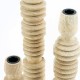 Set of 3 Totem natural mango wood candle holders