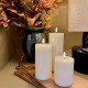 Ivory pillar candle LED 7.8 x 10 cm
