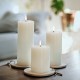 Ivory pillar candle LED 7.8 x 10 cm